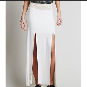 Free People white maxi skirt